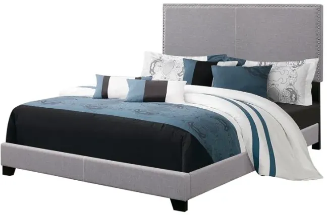 Boyd Queen Upholstered Bed with Nailhead Trim Grey