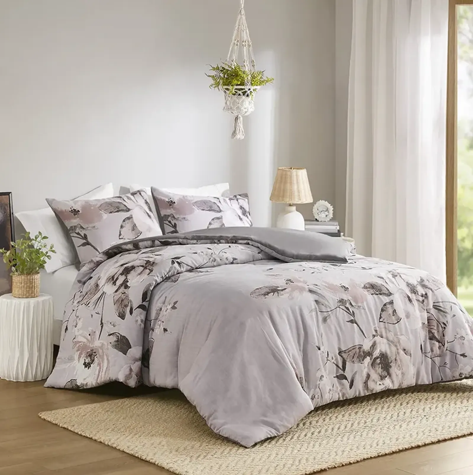 Neko 3 Piece Floral Printed Duvet Cover Set