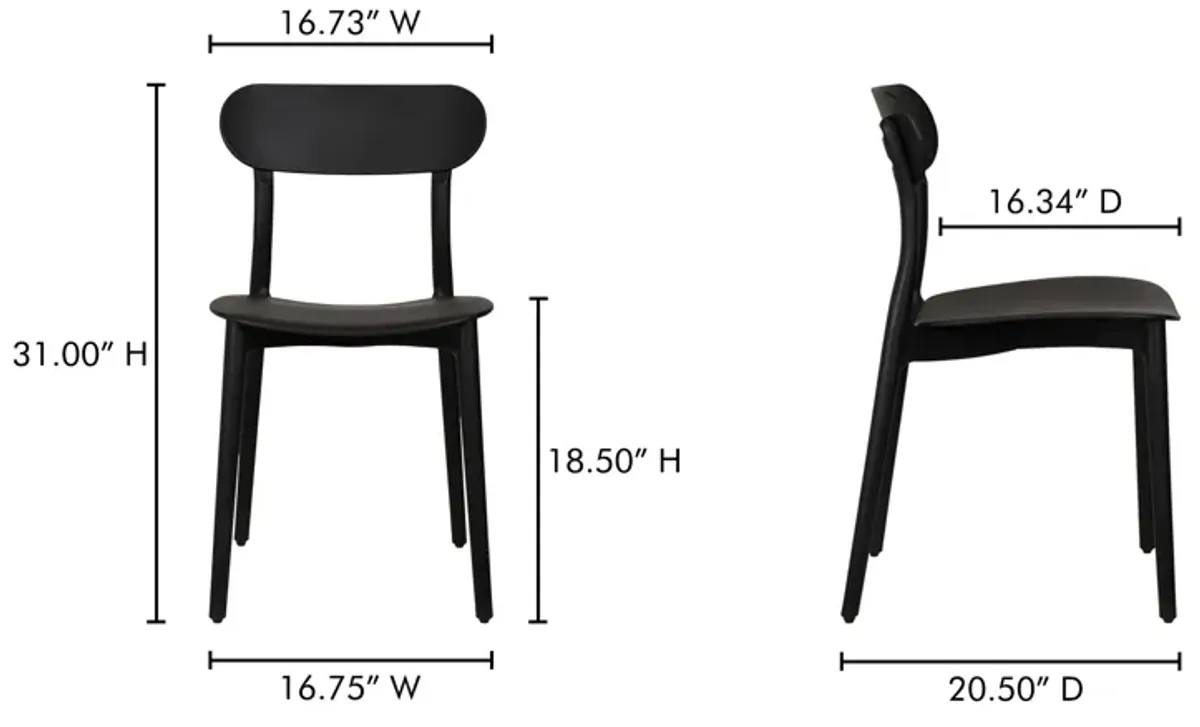 Kent Outdoor Dining Chair Black - Set Of Two