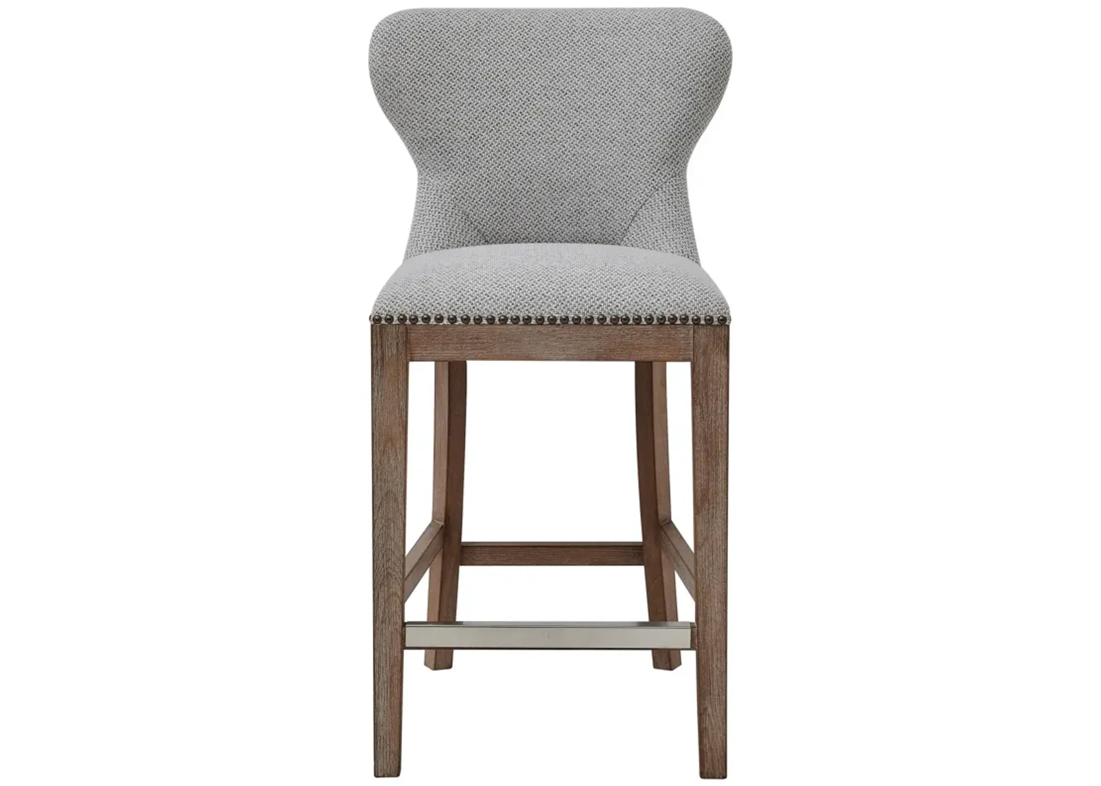 Dorsey Fabric Counter Stool Drift Wood Legs, Cardiff Gray