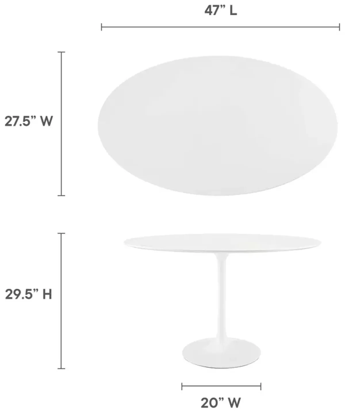 Lippa 48" Oval Wood Top Dining Table