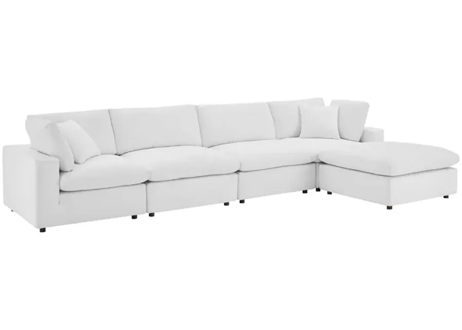 Commix Down Filled Overstuffed Performance Velvet 5-Piece Sectional Sofa