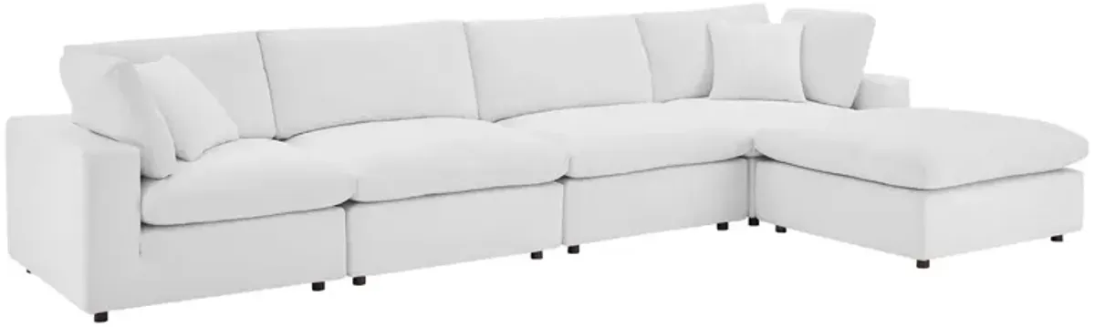 Commix Down Filled Overstuffed Performance Velvet 5-Piece Sectional Sofa