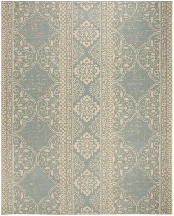 LINDEN 174 Collection LND174L-9 Cream / Aqua 9' X 12'