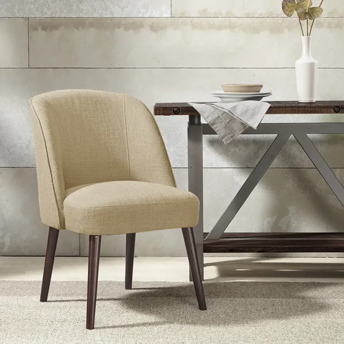 Madison Park Bexley Natural Rounded Back Dining Chair