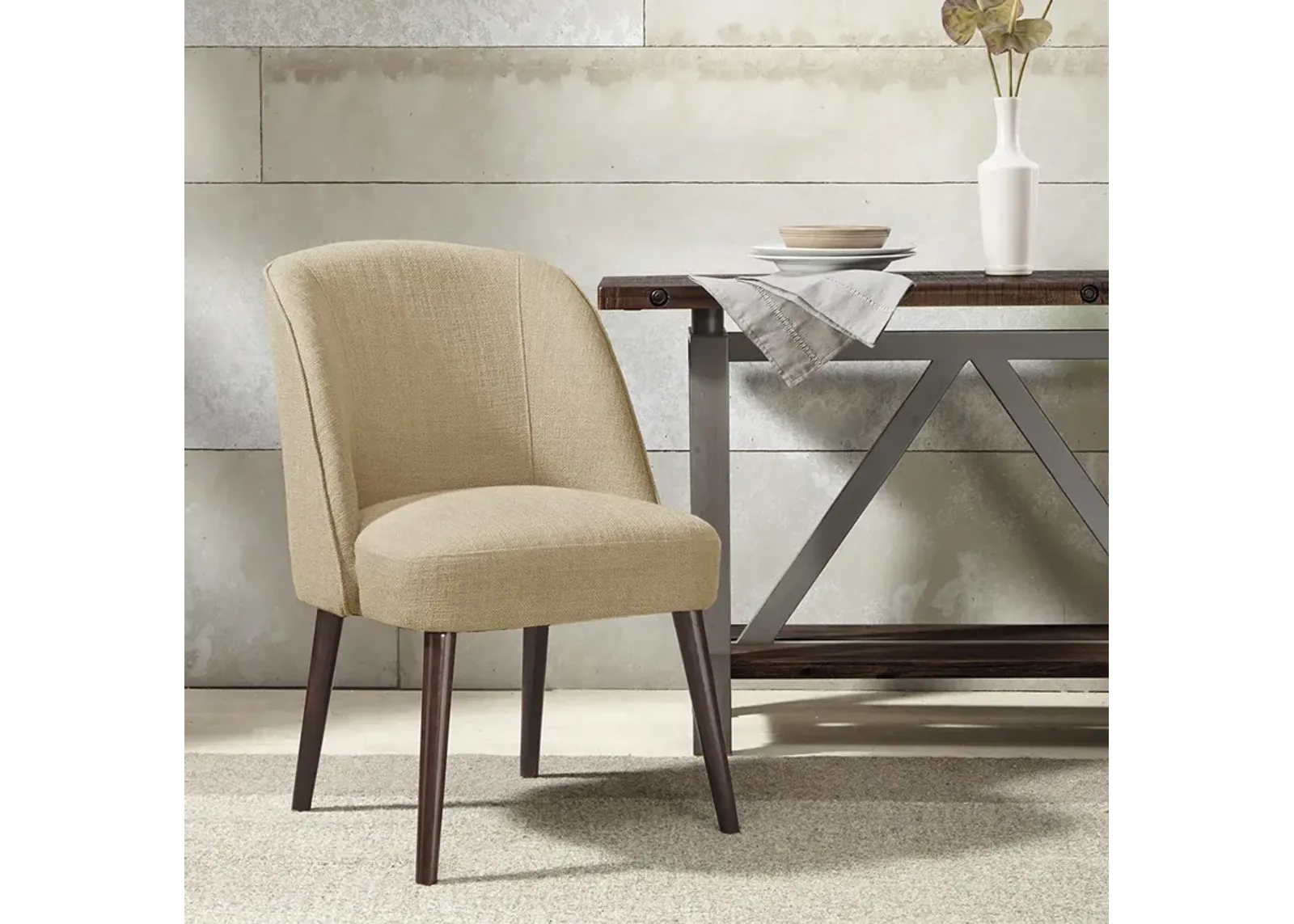 Madison Park Bexley Natural Rounded Back Dining Chair