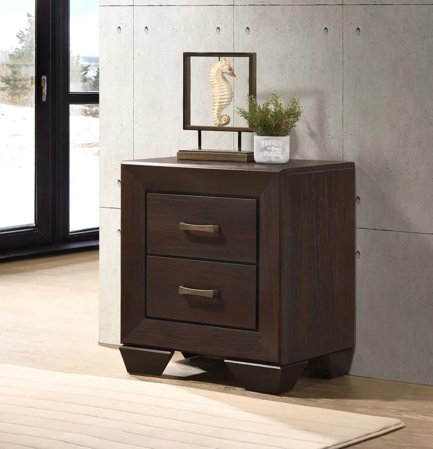 Kauffman 2-drawer Nightstand Dark Cocoa