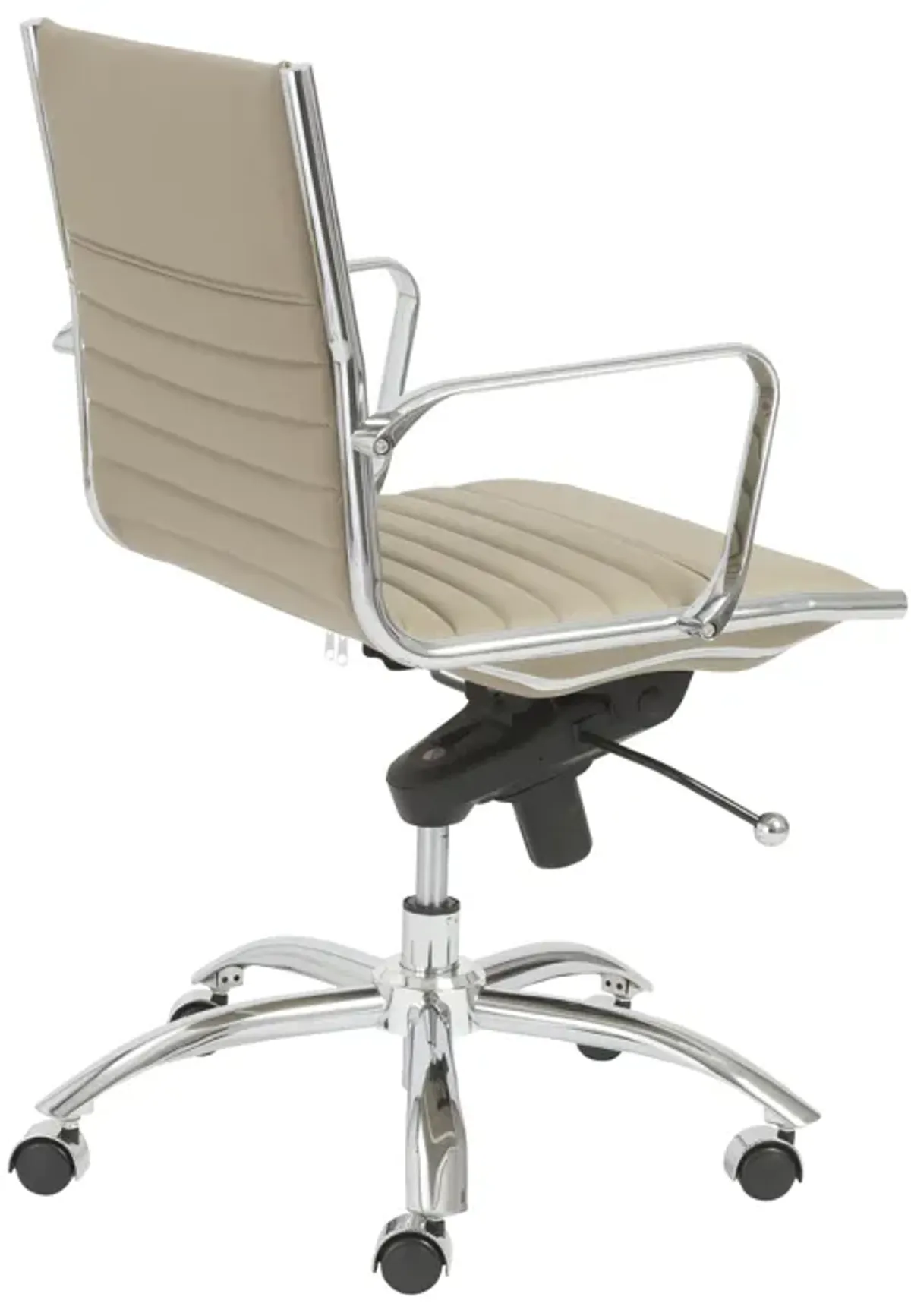 Dirk Low Back Office Chair in Taupe with Chromed Steel Base