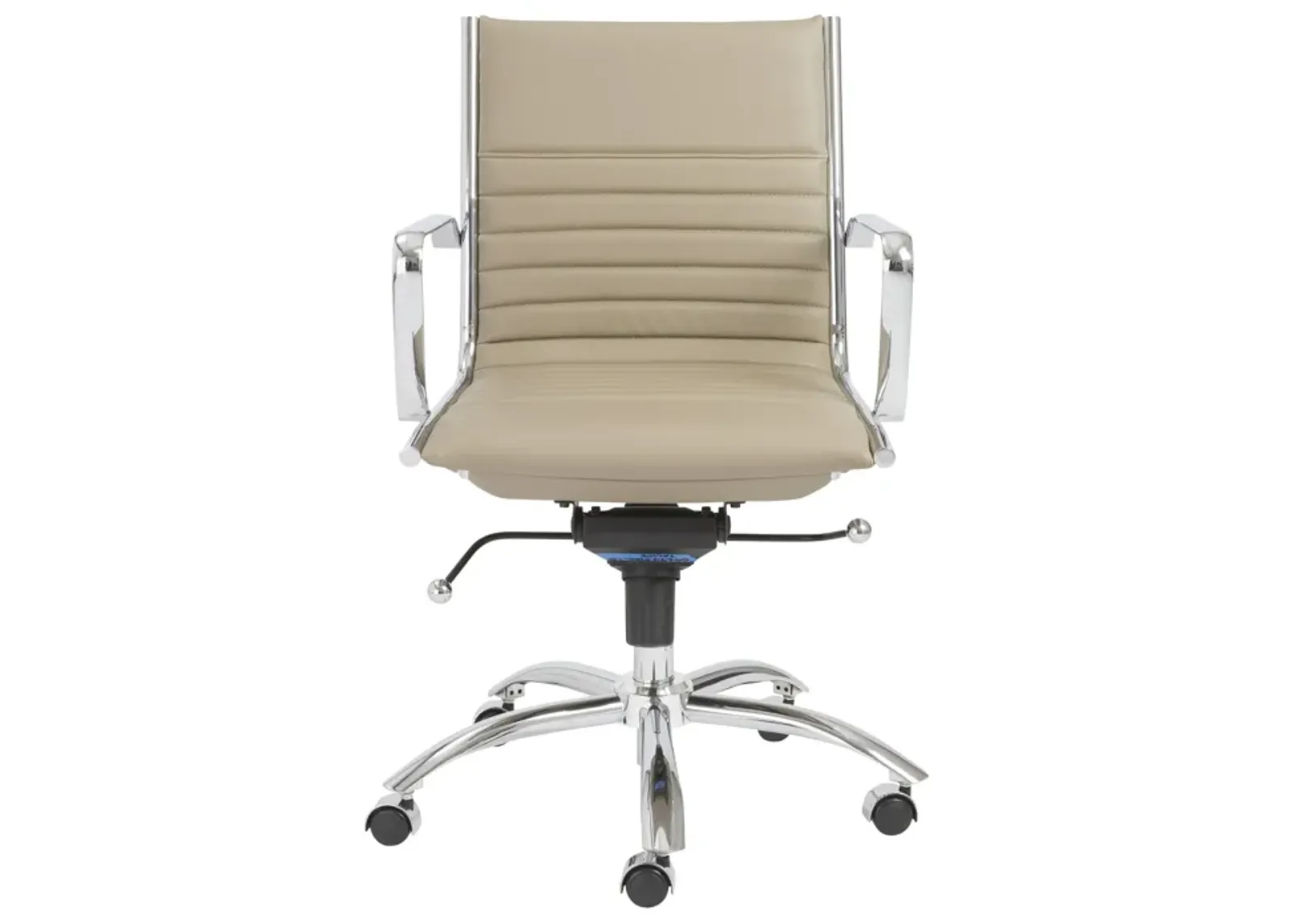 Dirk Low Back Office Chair in Taupe with Chromed Steel Base