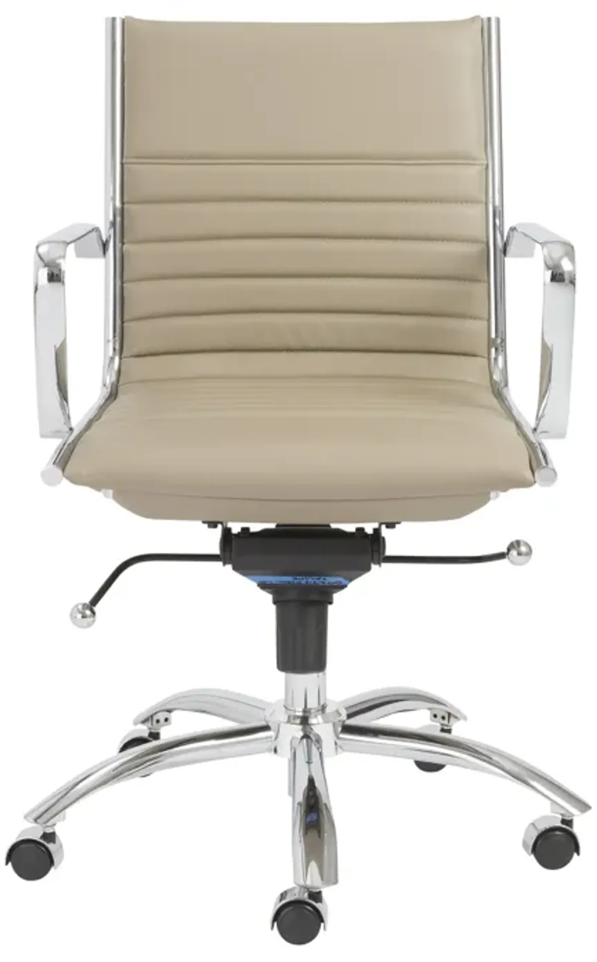 Dirk Low Back Office Chair in Taupe with Chromed Steel Base