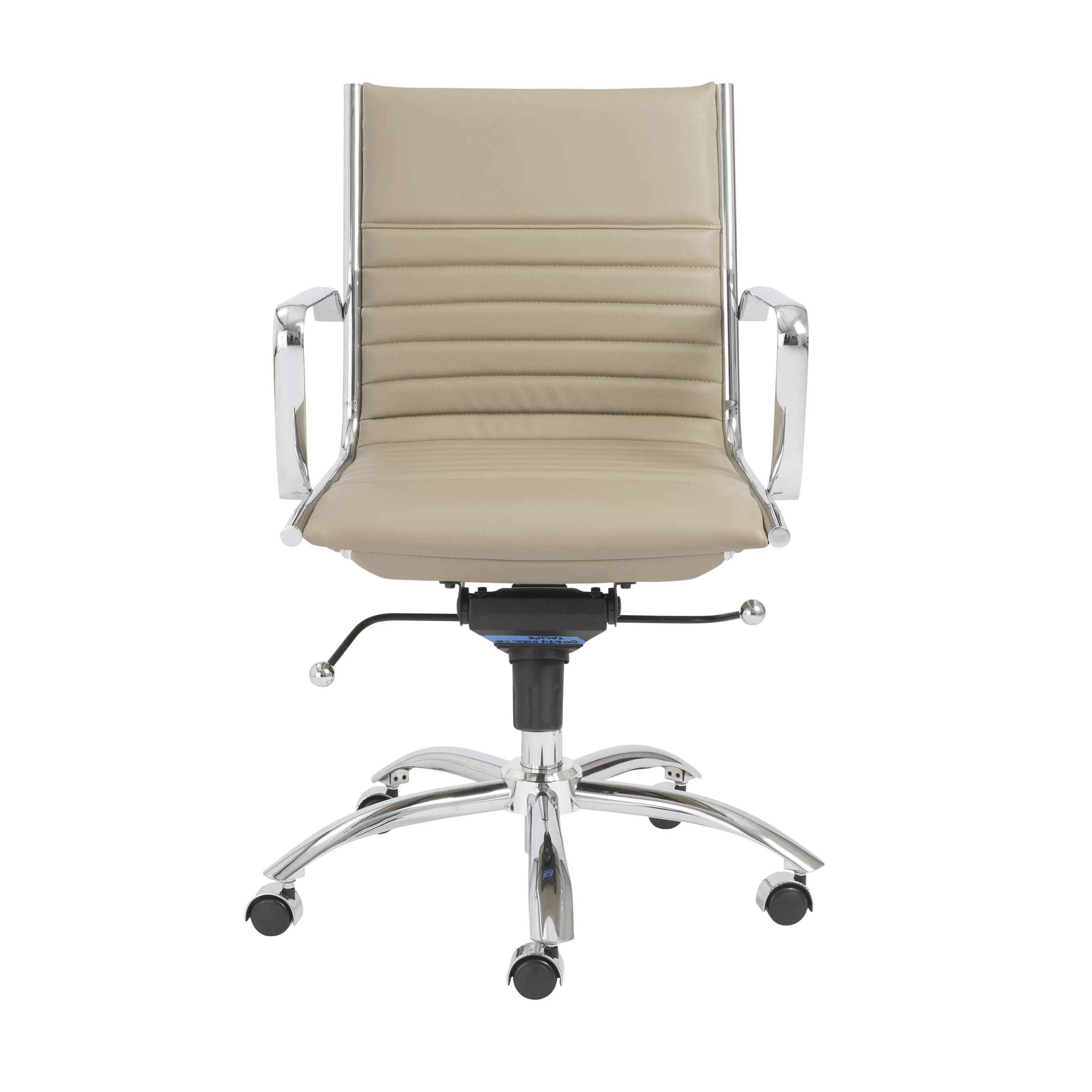 Dirk Low Back Office Chair in Taupe with Chromed Steel Base