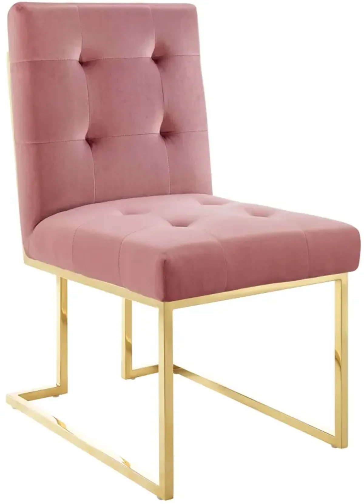 Privy Gold Stainless Steel Performance Velvet Dining Chair