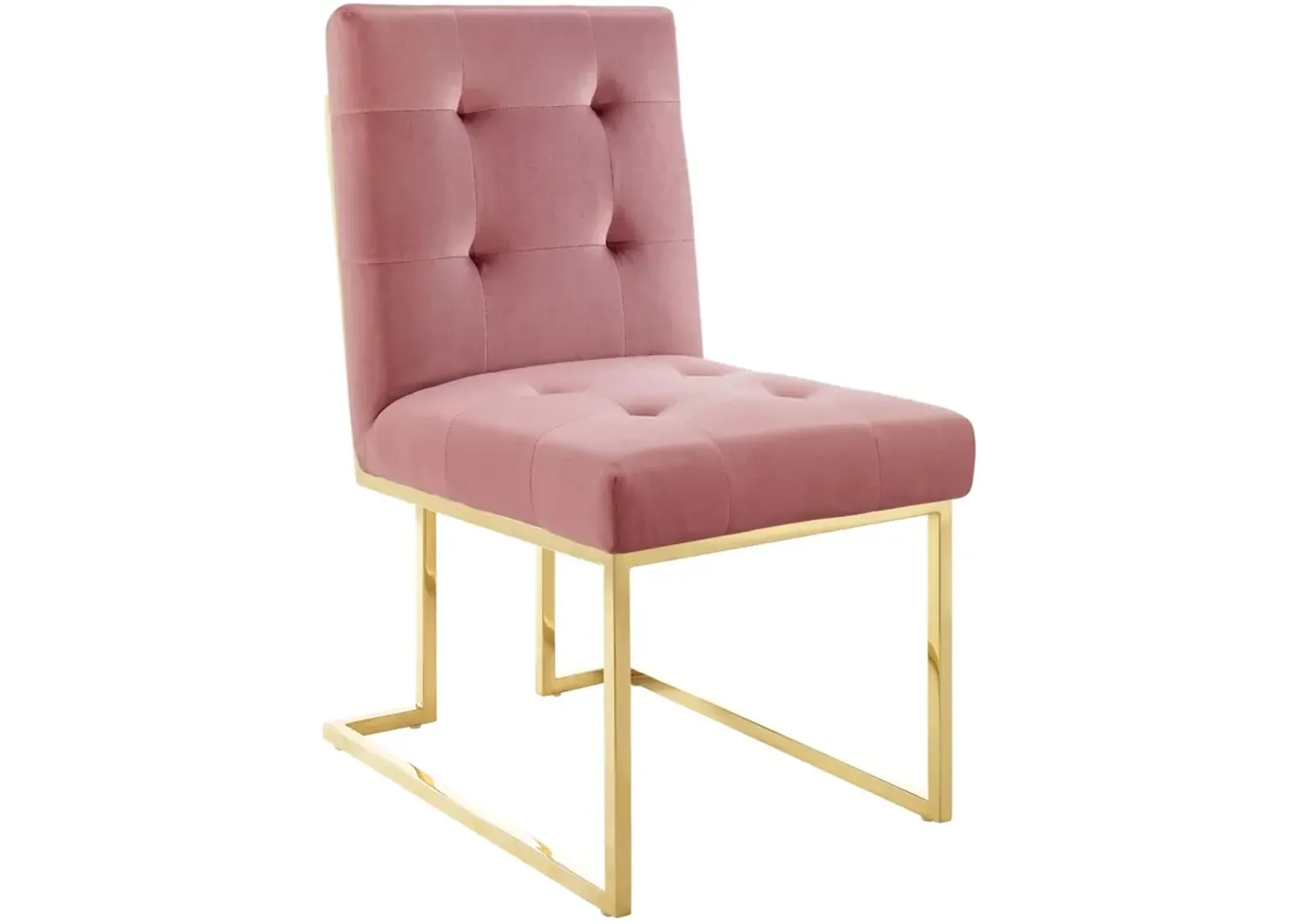 Privy Gold Stainless Steel Performance Velvet Dining Chair