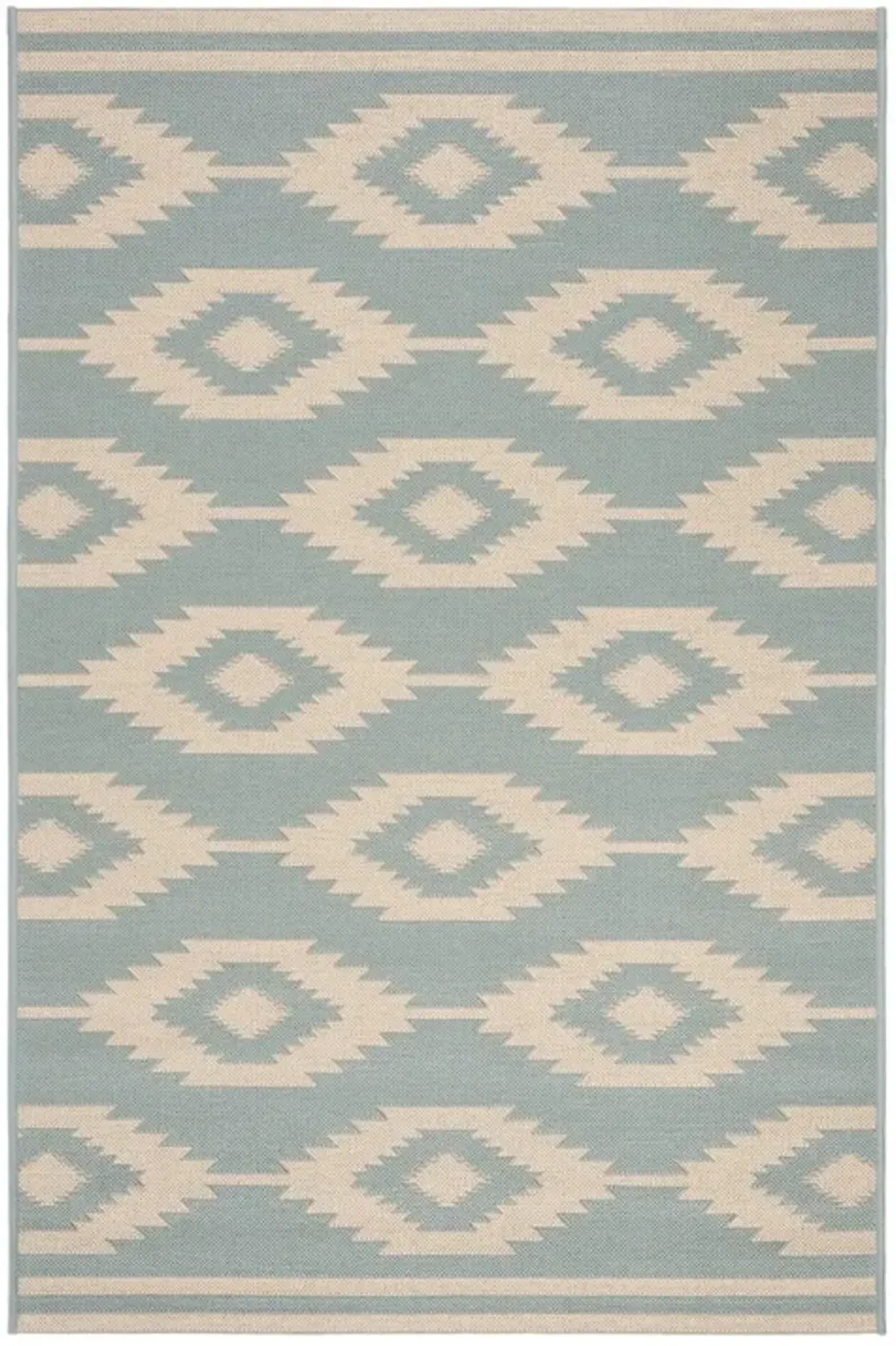 LINDEN 171 Collection LND171L-4 Cream / Aqua 4' X 6'