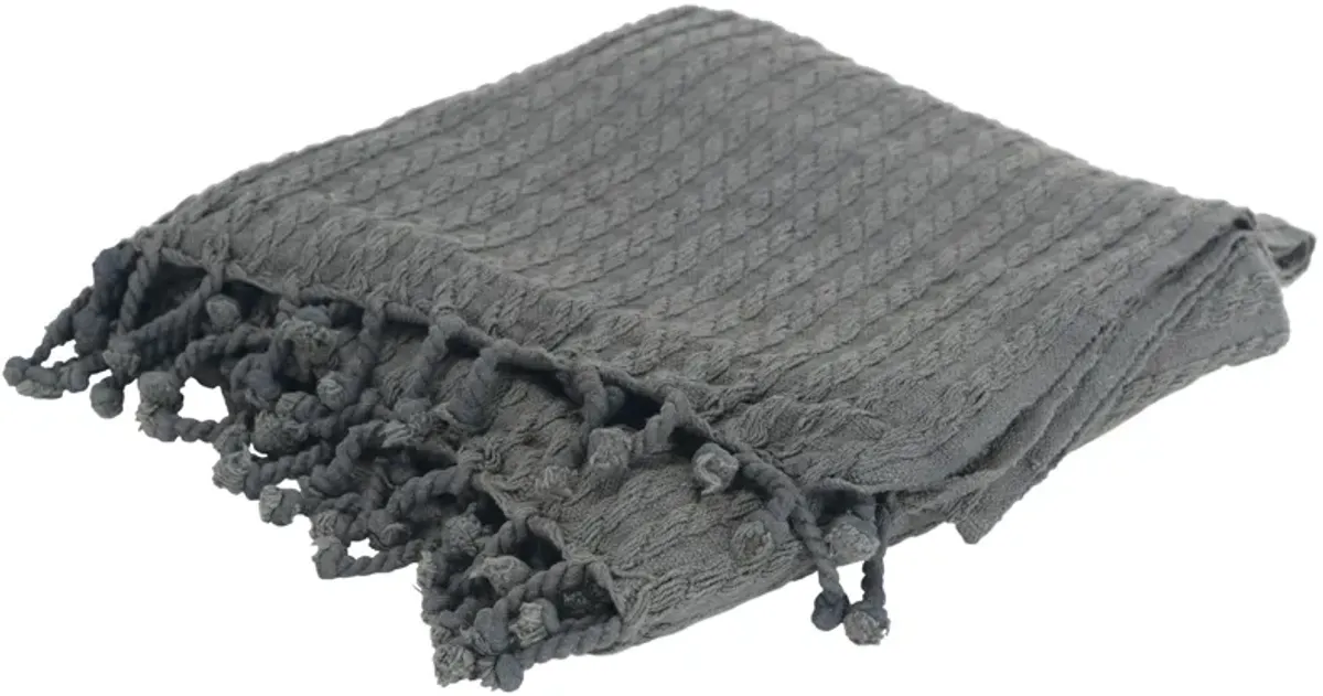 Cable Knit Gray Throw