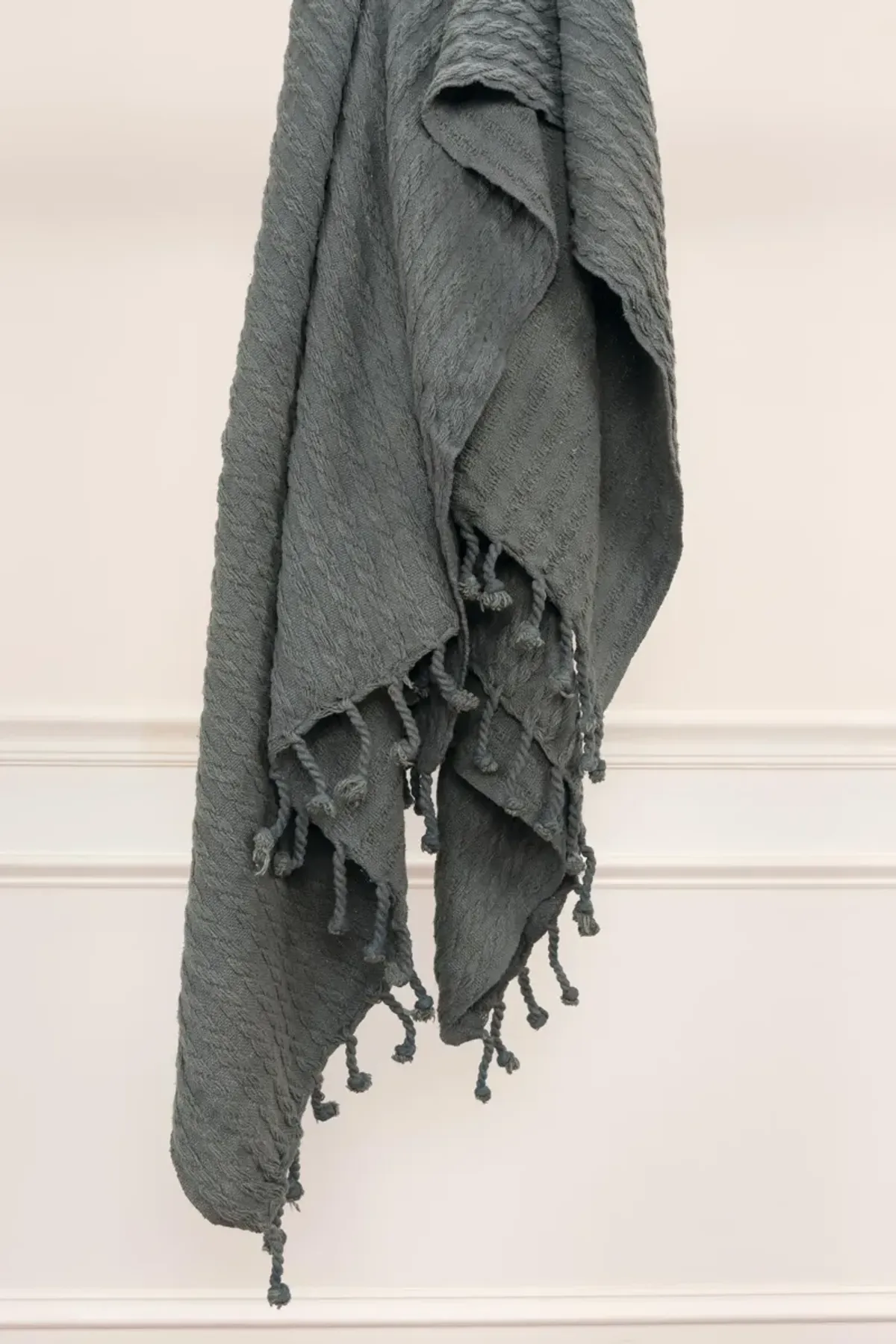 Cable Knit Gray Throw