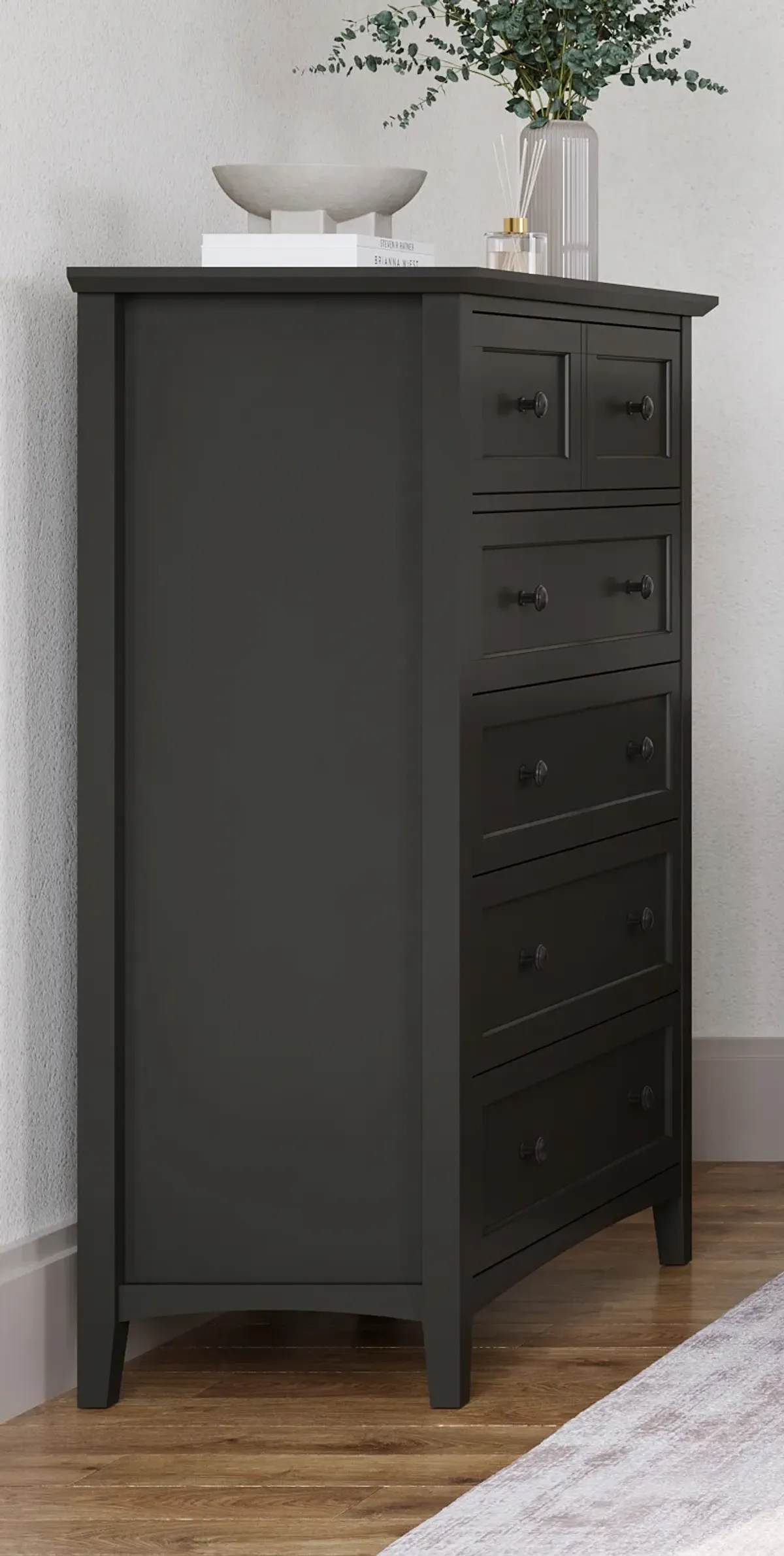 Grace Five Drawer Chest in Raven Black (2024)