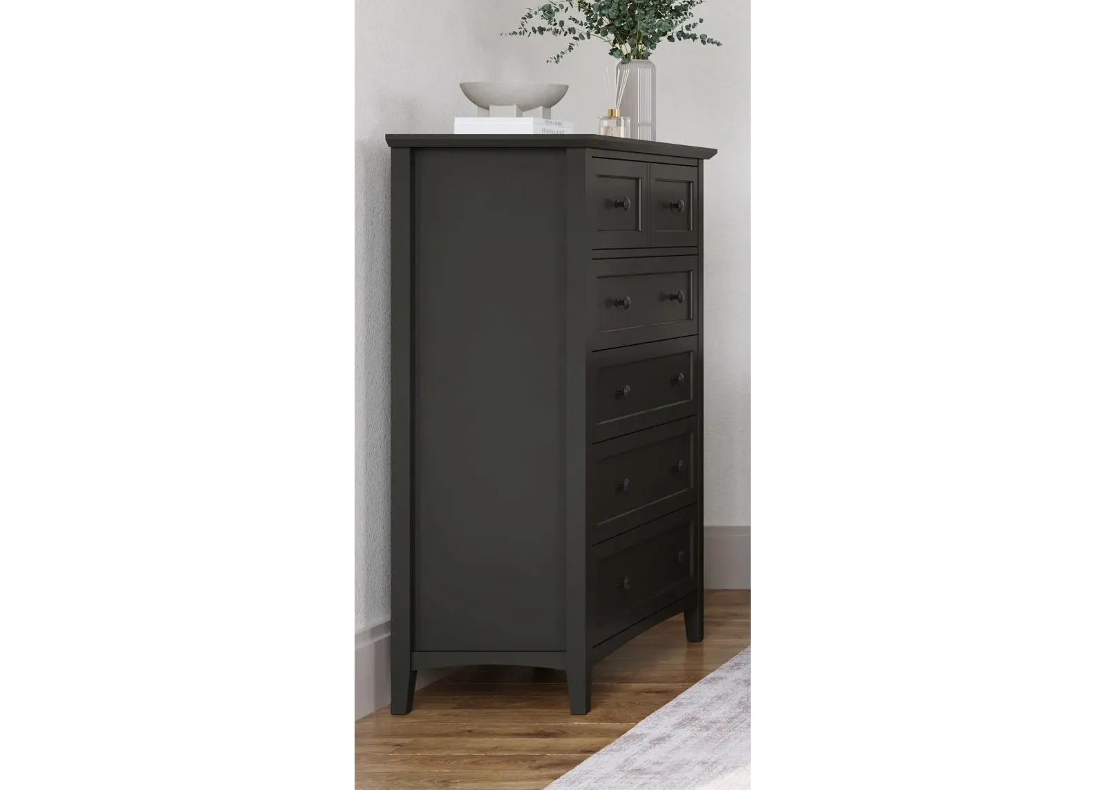 Grace Five Drawer Chest in Raven Black (2024)