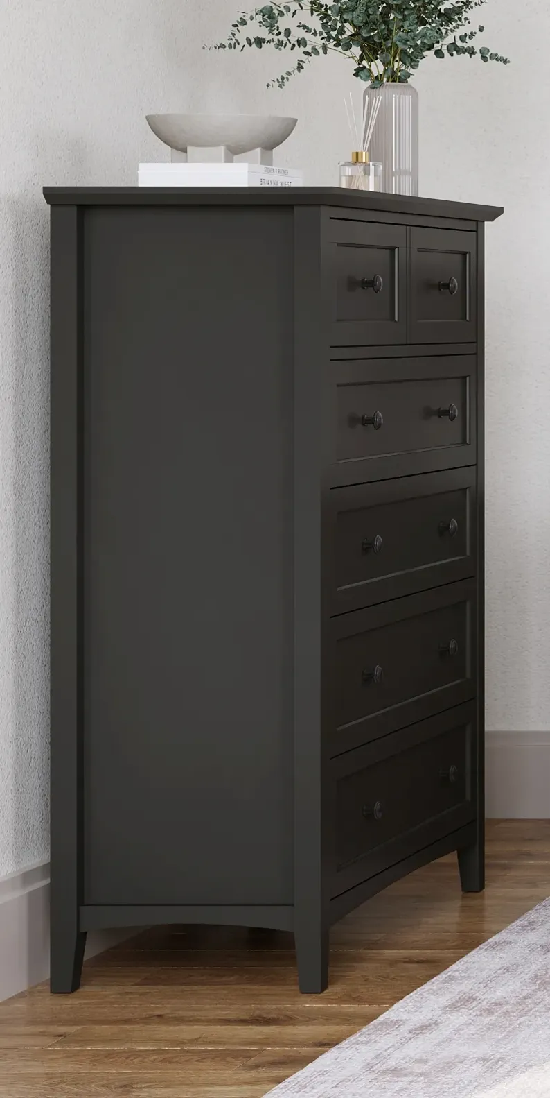 Grace Five Drawer Chest in Raven Black (2024)