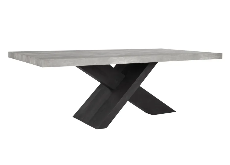 Durant 84" Dining Table Black/Antique Gray