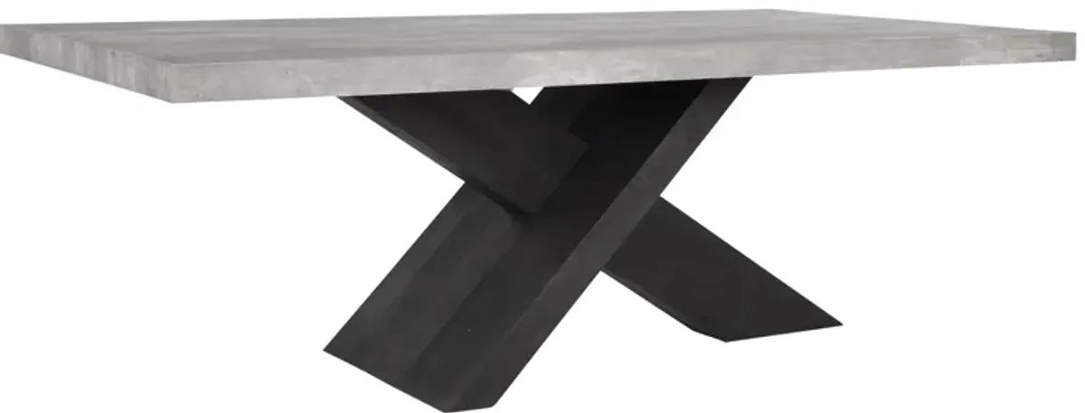 Durant 84" Dining Table Black/Antique Gray