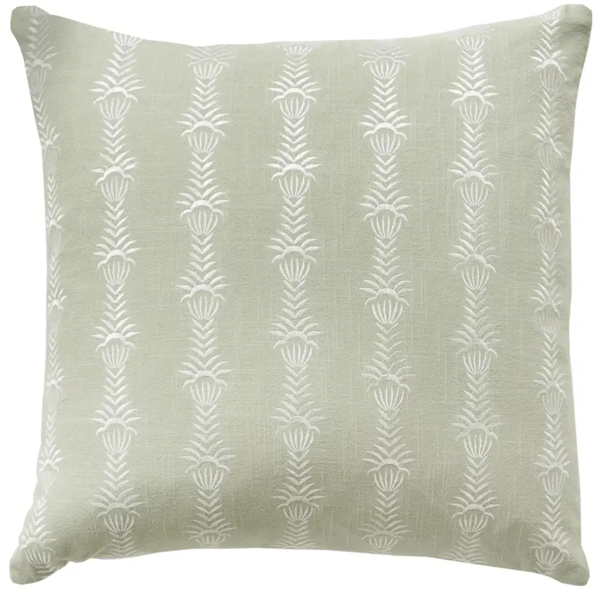 botanical stripe light green  Pillow