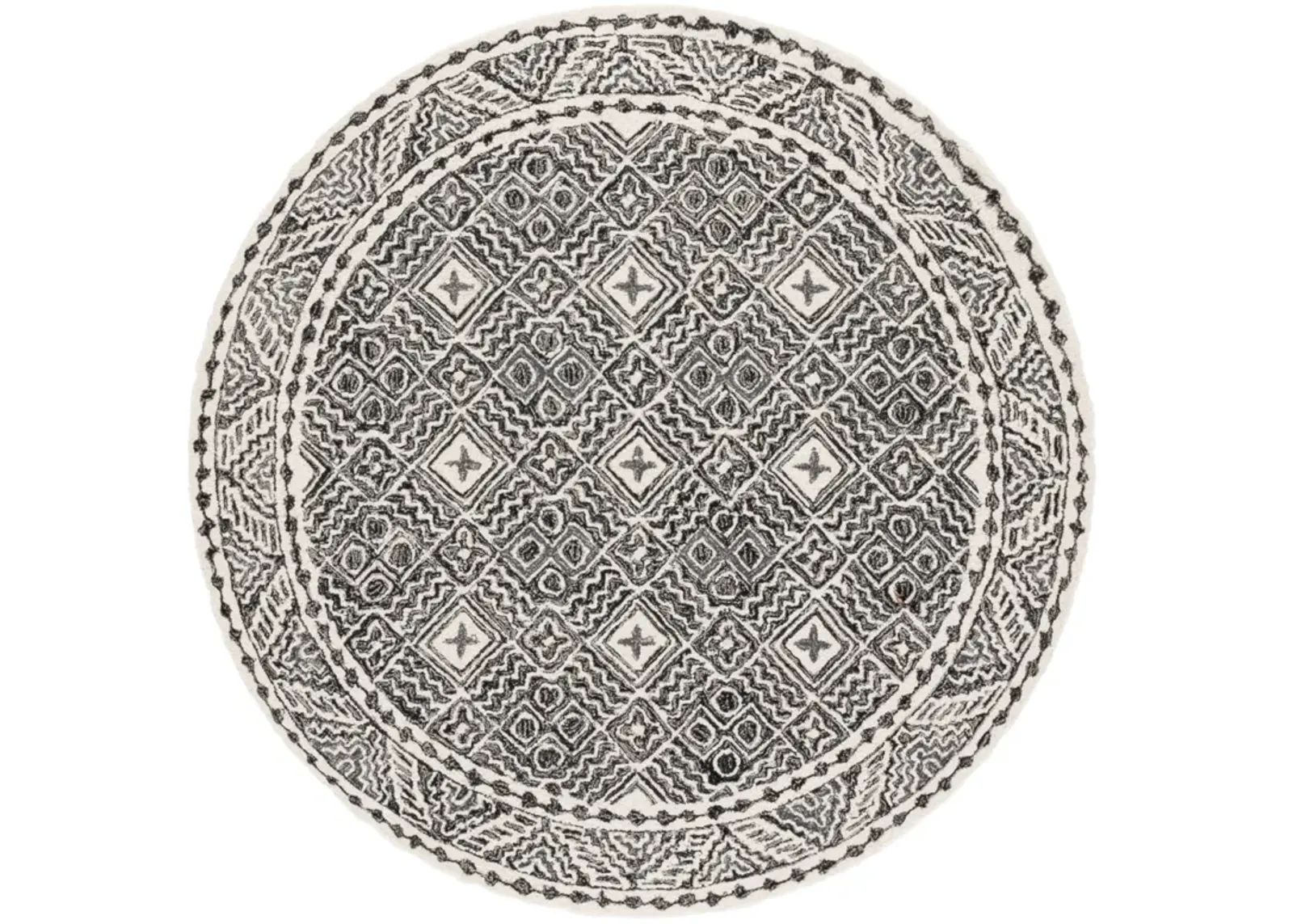 MICRO-LOOP 803 BLACK  5' x 5' Round Round Rug