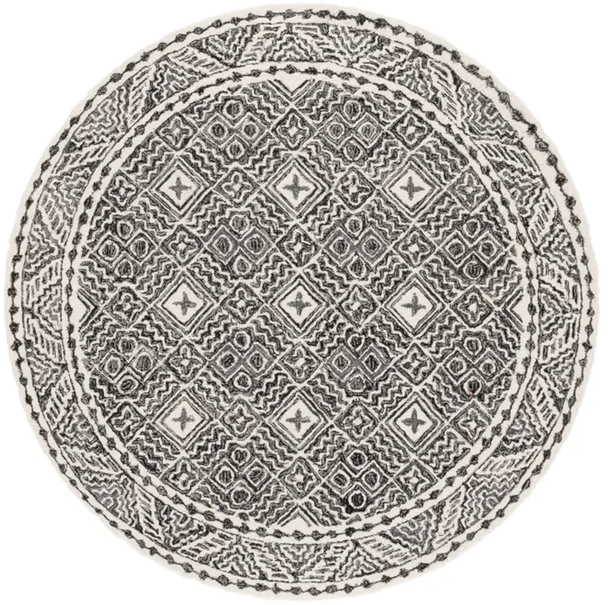 MICRO-LOOP 803 BLACK  5' x 5' Round Round Rug