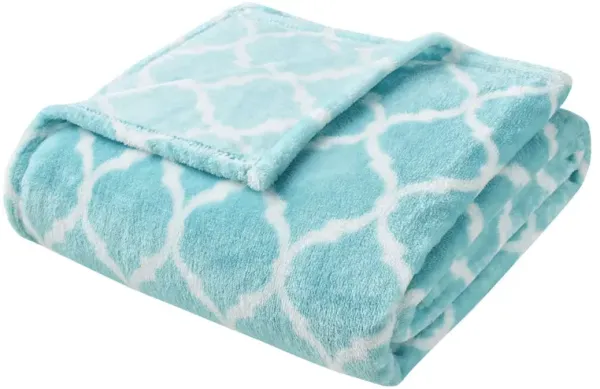 Madison Park Ogee Aqua Oversized Throw
