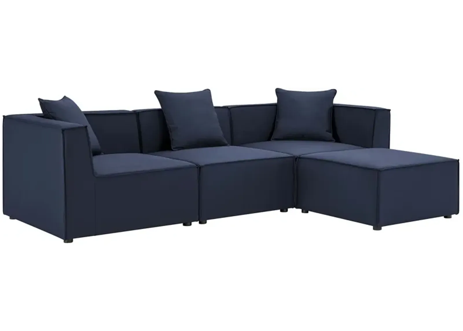 Saybrook Outdoor Patio Upholstered 4-Piece Sectional Sofa