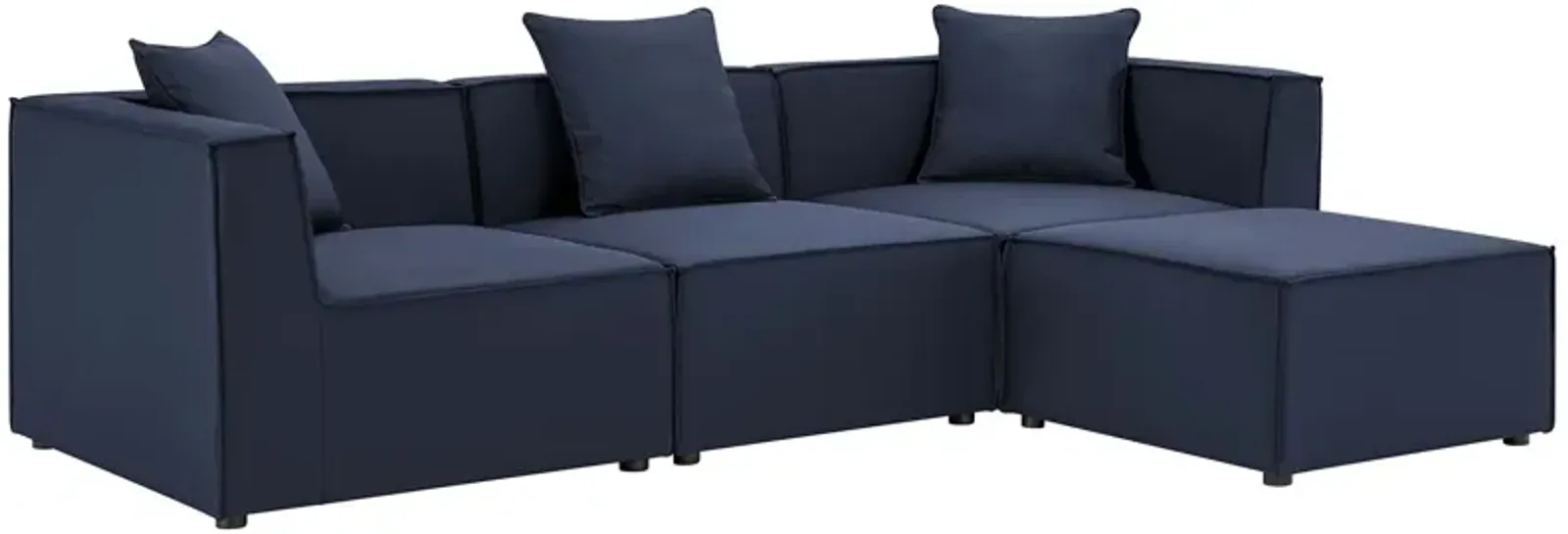 Saybrook Outdoor Patio Upholstered 4-Piece Sectional Sofa