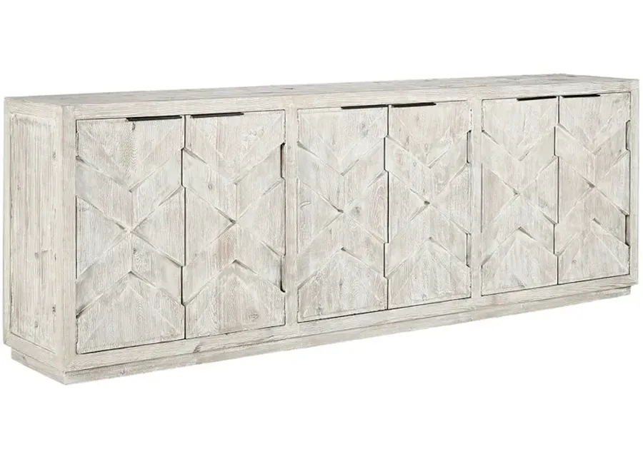 Frederick Six-Door Reclaimed Pine Sideboard in Vintage Cream