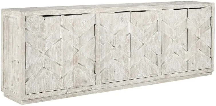 Frederick Six-Door Reclaimed Pine Sideboard in Vintage Cream