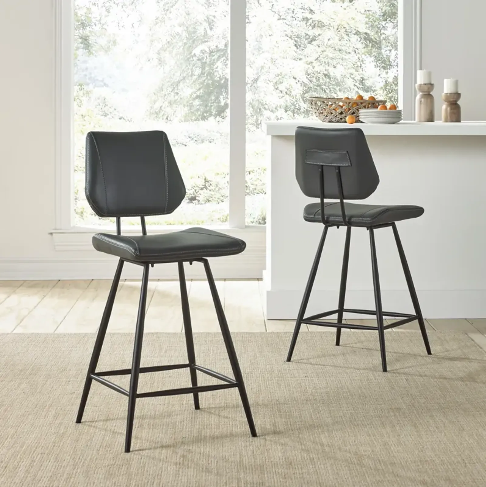 Vinson Modern Swivel Counter Stool in Cobalt