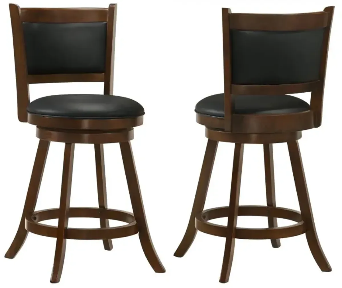 Broxton Upholstered Swivel Counter Height Stools Chestnut and Black (Set of 2)