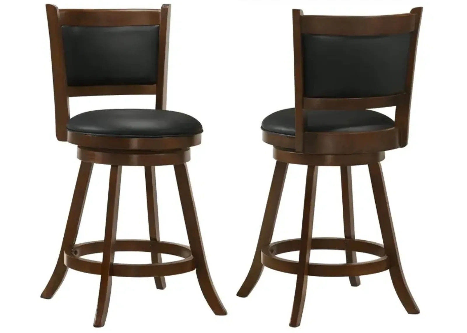 Broxton Upholstered Swivel Counter Height Stools Chestnut and Black (Set of 2)