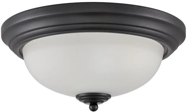 Basics 13" Wide 2-Light Flush Mount - Black