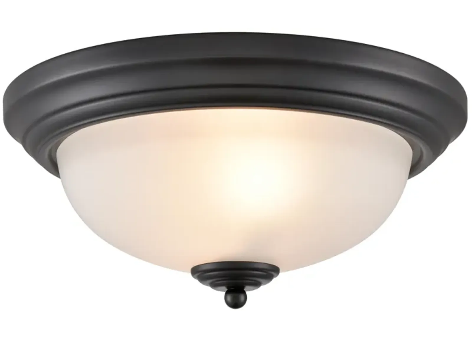 Basics 13" Wide 2-Light Flush Mount - Black