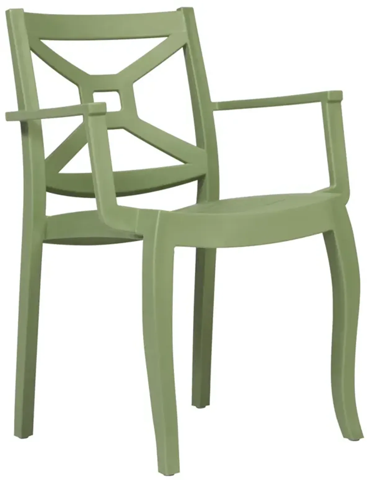 Zeus Set of 4 Stackable Armchair-Green