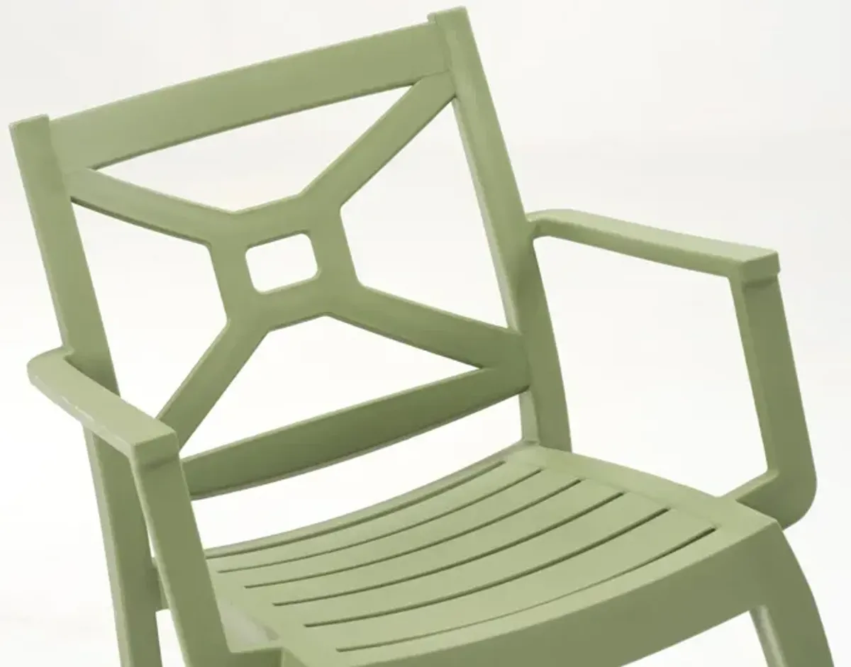 Zeus Set of 4 Stackable Armchair-Green