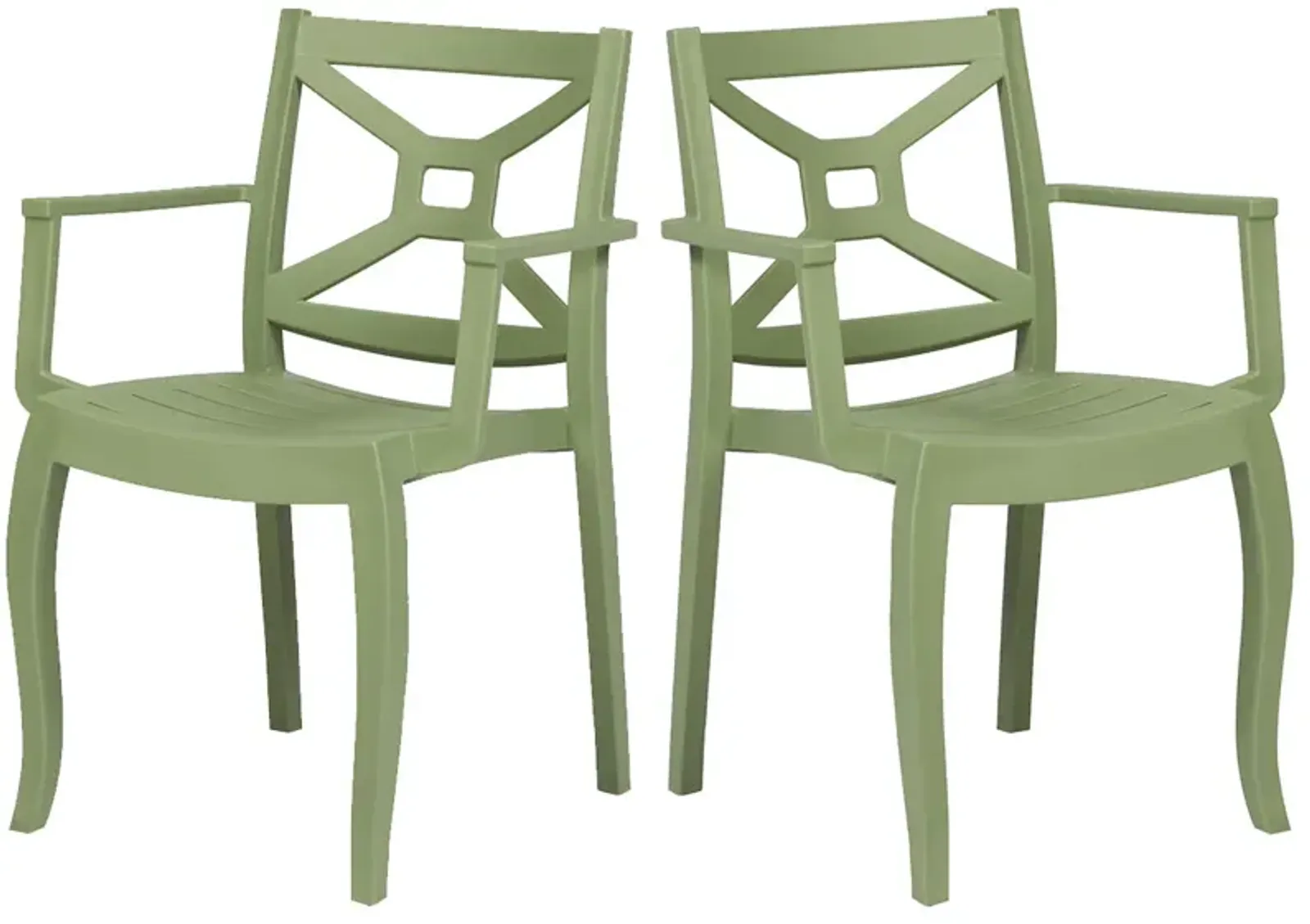 Zeus Set of 4 Stackable Armchair-Green