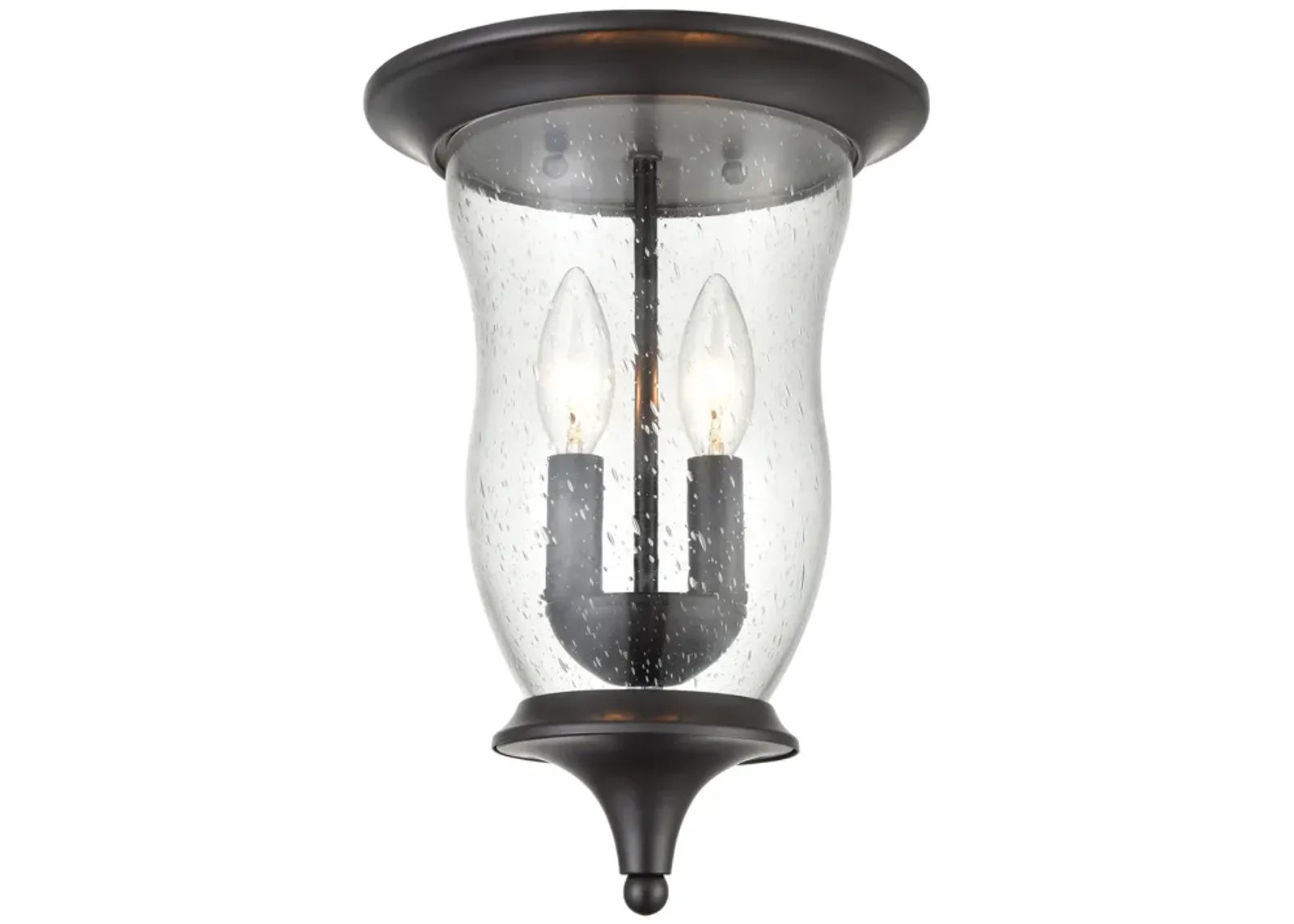 Trinity 9" Wide 2-Light Outdoor Flush Mount - Oil Rubbed Bronze