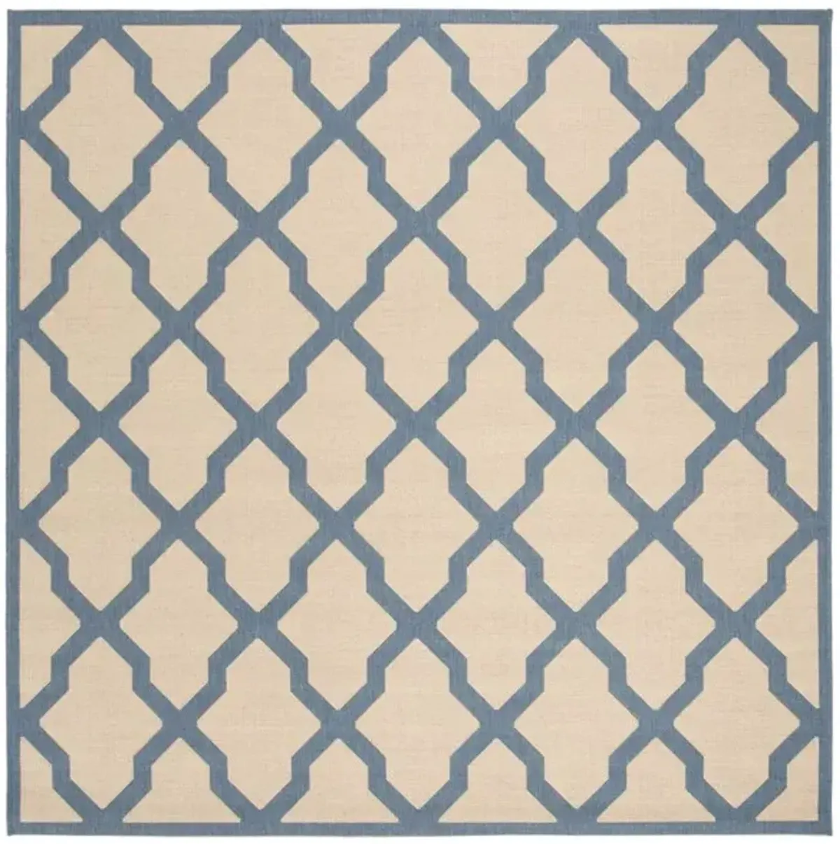 LINDEN 122 Collection LND122N-6SQ Cream / Blue 6'-7" X 6'-7" Square