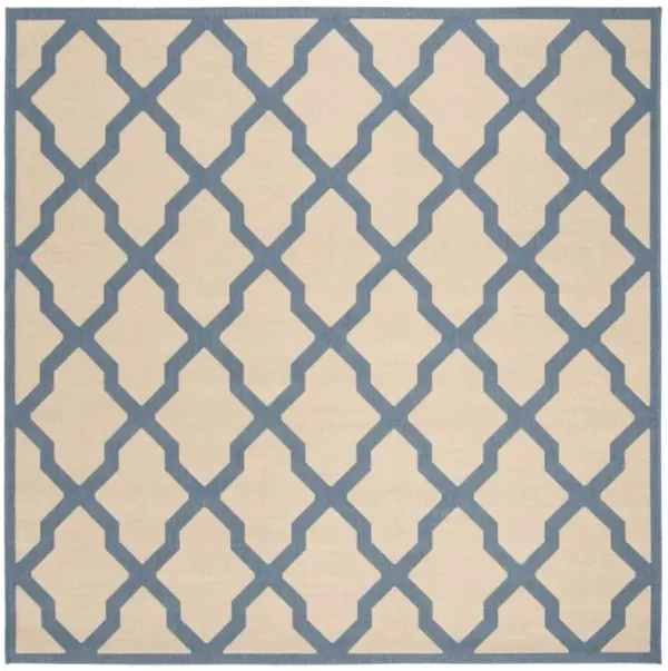 LINDEN 122 Collection LND122N-6SQ Cream / Blue 6'-7" X 6'-7" Square