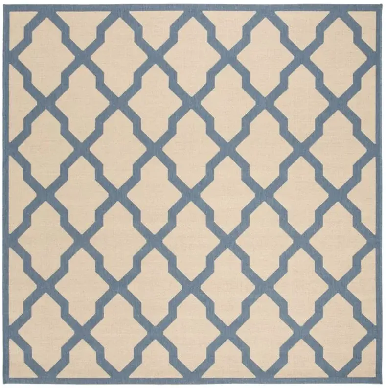 LINDEN 122 Collection LND122N-6SQ Cream / Blue 6'-7" X 6'-7" Square