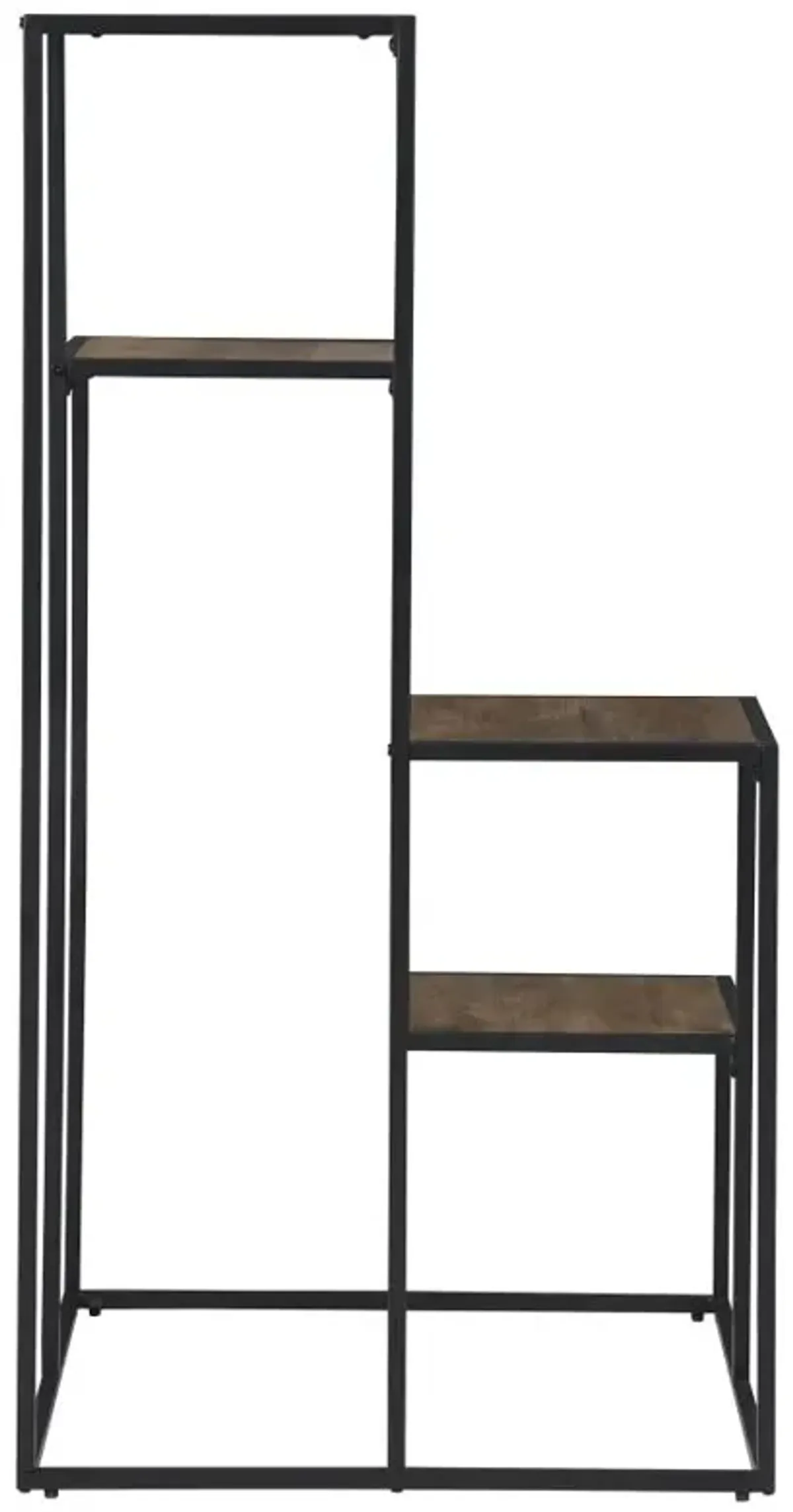 Rito 4-tier Display Shelf Rustic Brown and Black