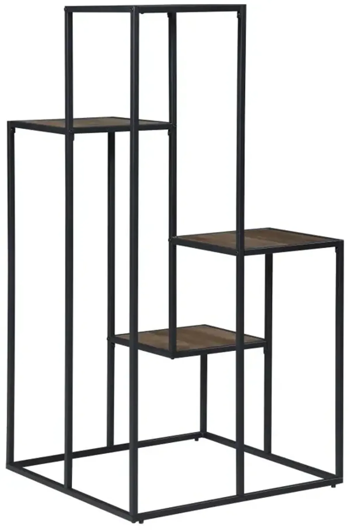 Rito 4-tier Display Shelf Rustic Brown and Black