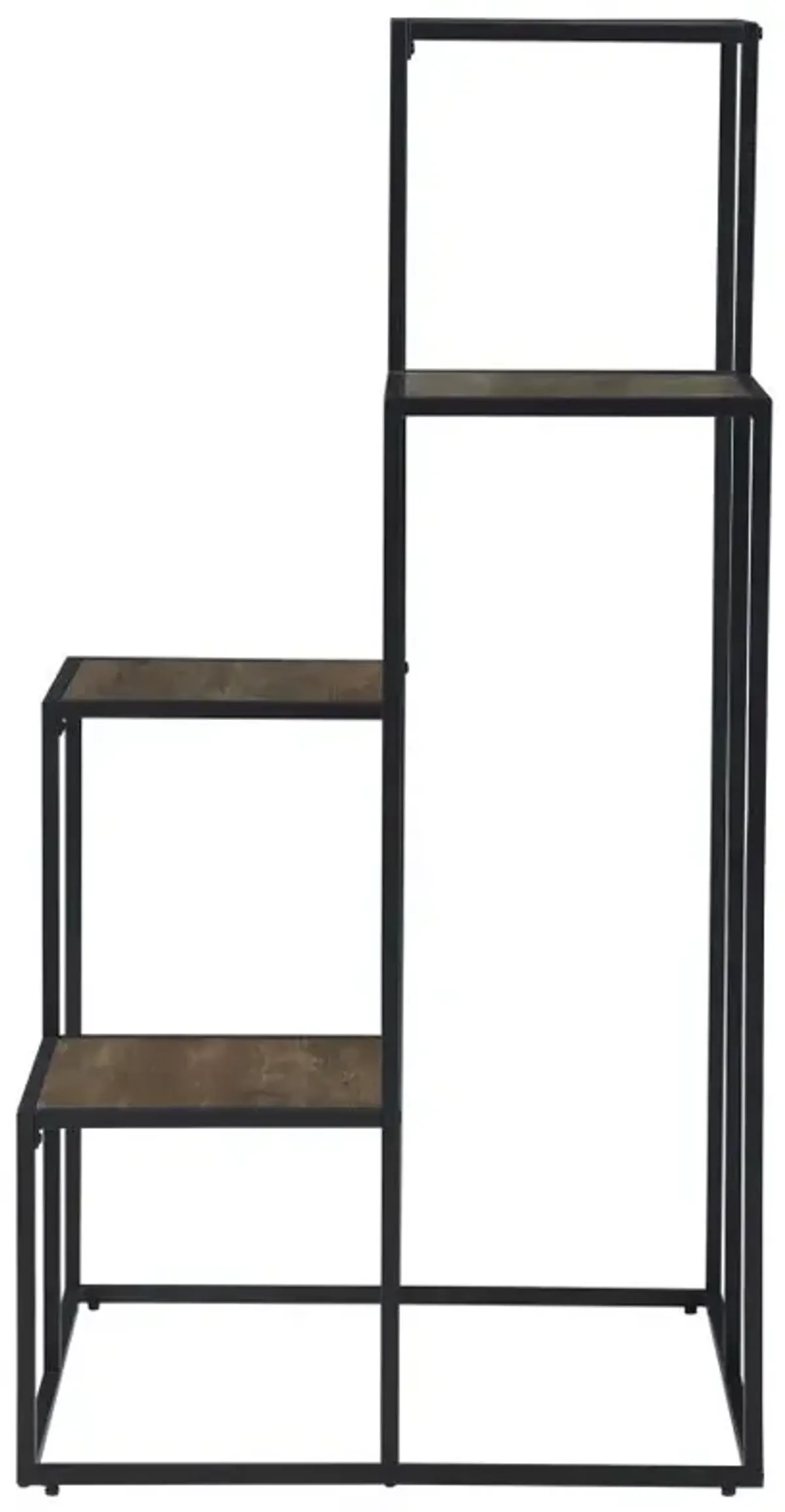 Rito 4-tier Display Shelf Rustic Brown and Black