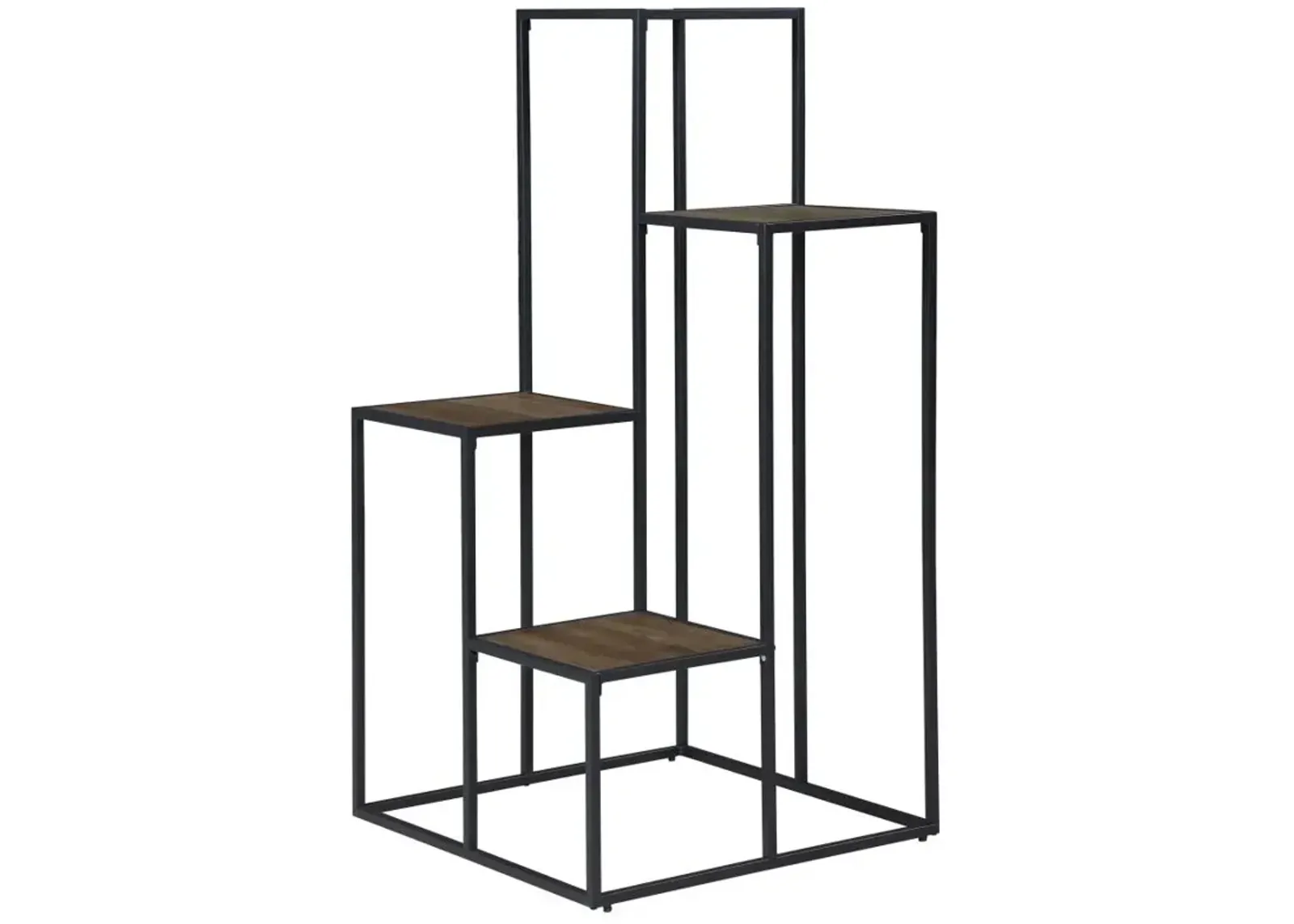 Rito 4-tier Display Shelf Rustic Brown and Black