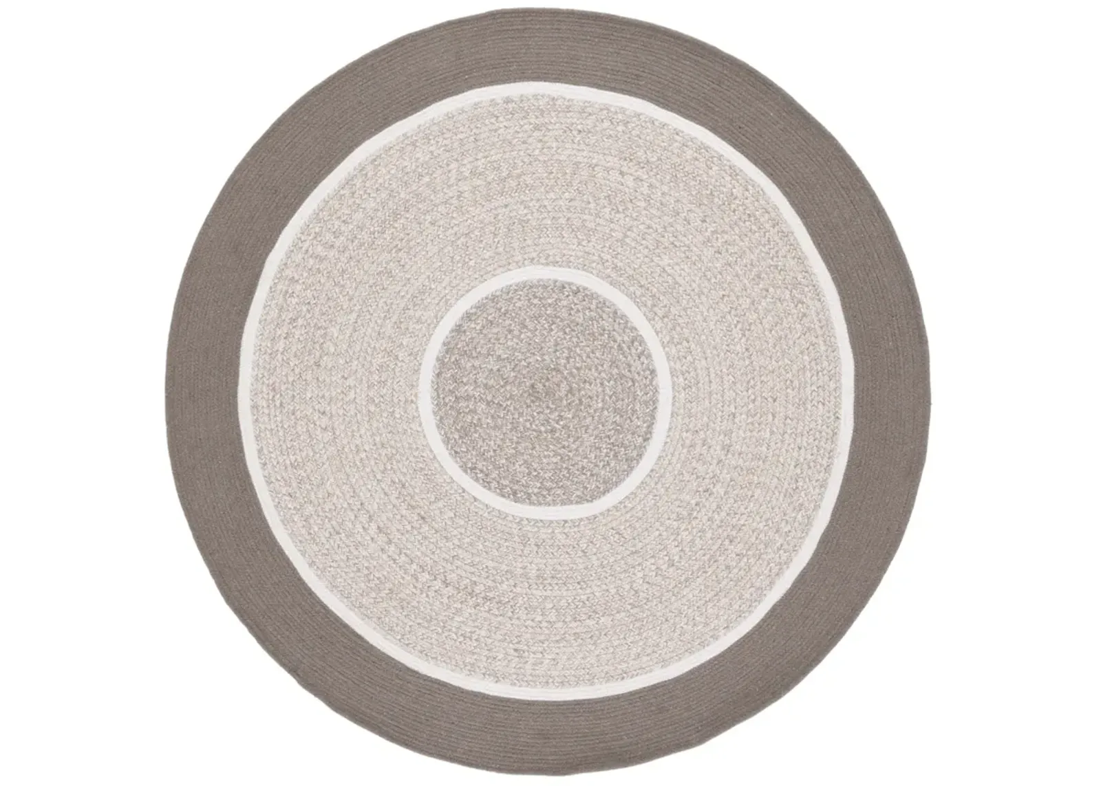 BRAIDED 752 DARK GREY  5' x 5' Round Round Rug